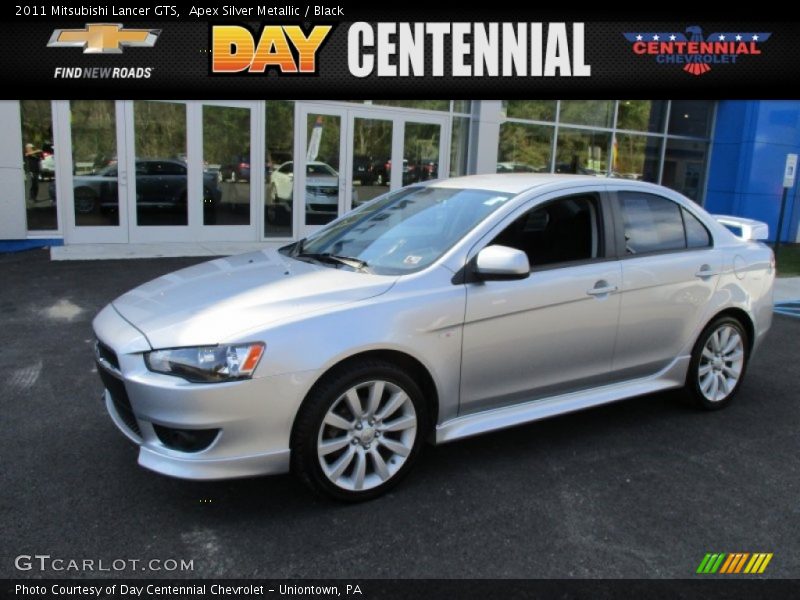 Apex Silver Metallic / Black 2011 Mitsubishi Lancer GTS