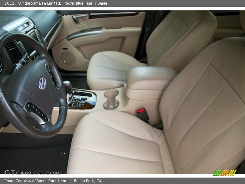 Pacific Blue Pearl / Beige 2011 Hyundai Santa Fe Limited
