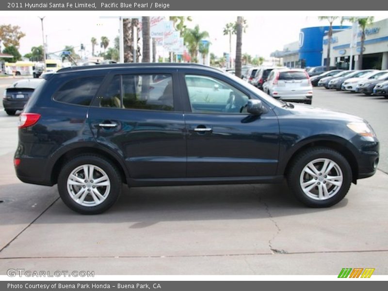 Pacific Blue Pearl / Beige 2011 Hyundai Santa Fe Limited