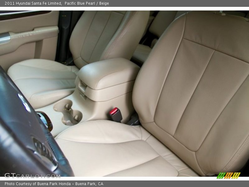 Pacific Blue Pearl / Beige 2011 Hyundai Santa Fe Limited