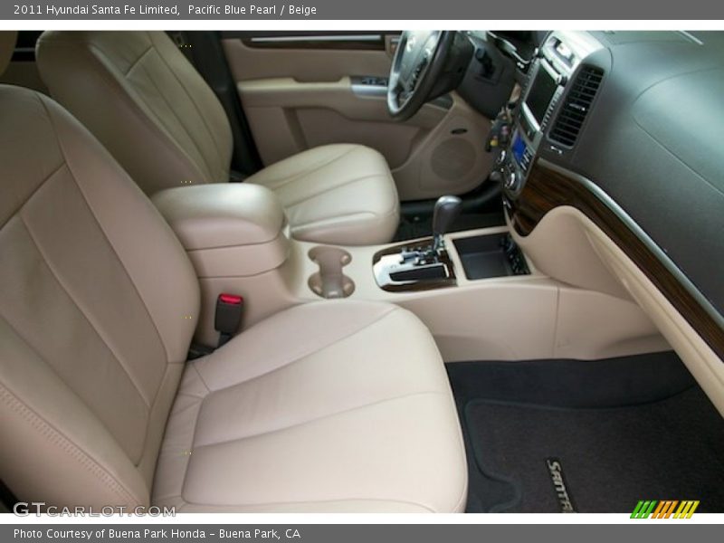 Pacific Blue Pearl / Beige 2011 Hyundai Santa Fe Limited