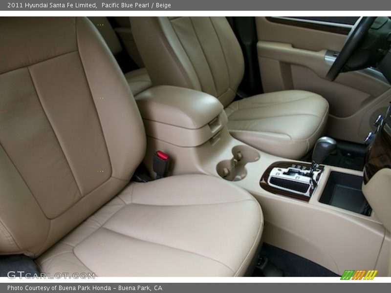 Pacific Blue Pearl / Beige 2011 Hyundai Santa Fe Limited