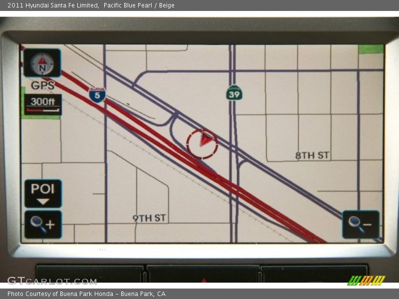 Pacific Blue Pearl / Beige 2011 Hyundai Santa Fe Limited