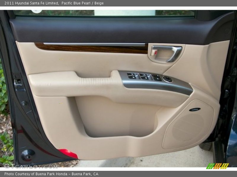 Pacific Blue Pearl / Beige 2011 Hyundai Santa Fe Limited