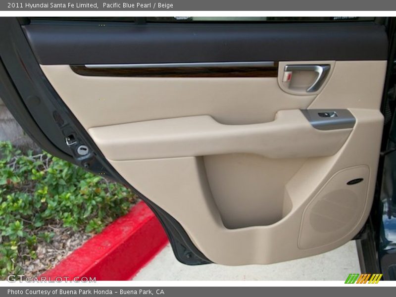 Pacific Blue Pearl / Beige 2011 Hyundai Santa Fe Limited