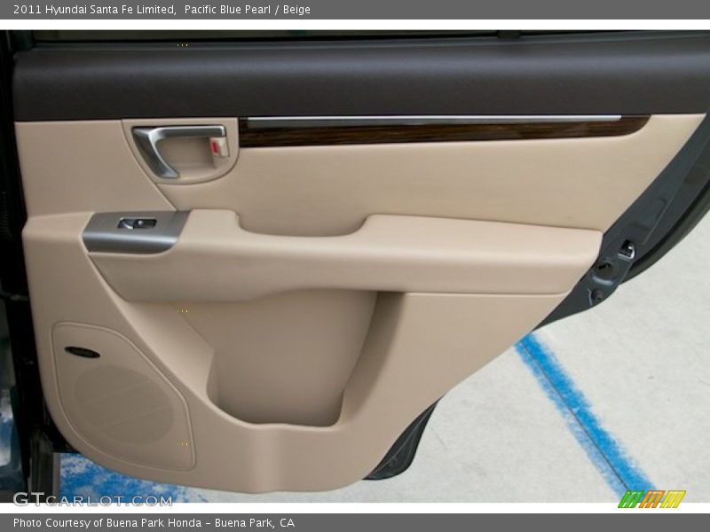 Pacific Blue Pearl / Beige 2011 Hyundai Santa Fe Limited