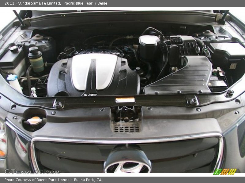 Pacific Blue Pearl / Beige 2011 Hyundai Santa Fe Limited