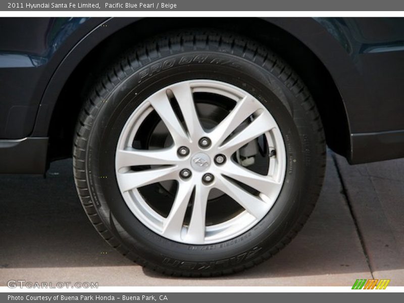 Pacific Blue Pearl / Beige 2011 Hyundai Santa Fe Limited