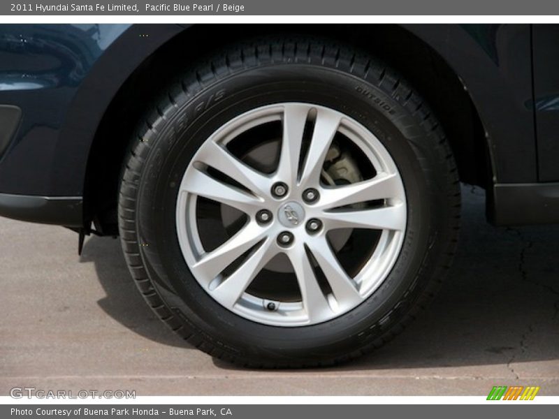 Pacific Blue Pearl / Beige 2011 Hyundai Santa Fe Limited