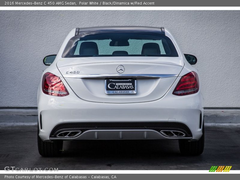 Polar White / Black/Dinamica w/Red Accent 2016 Mercedes-Benz C 450 AMG Sedan