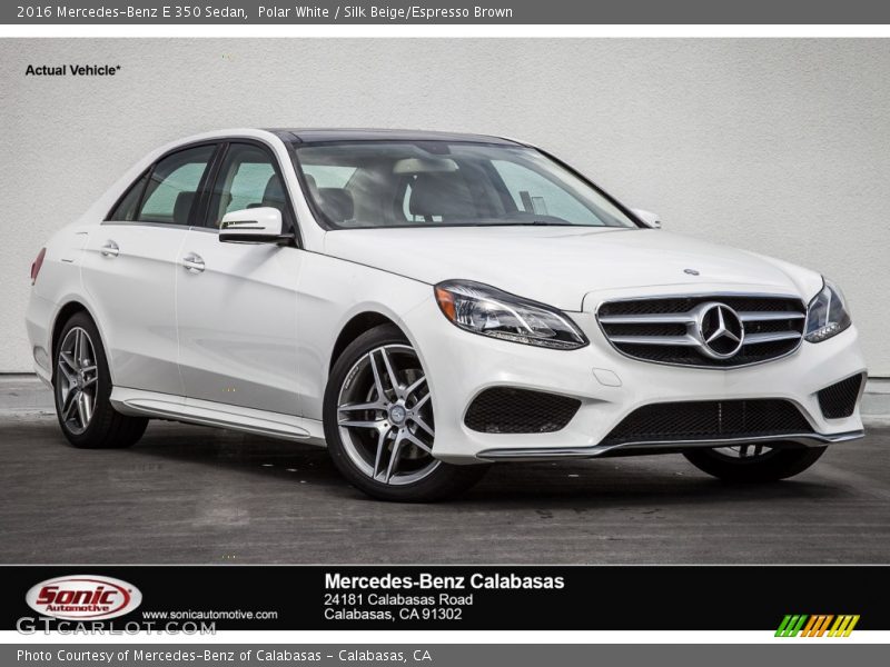 Polar White / Silk Beige/Espresso Brown 2016 Mercedes-Benz E 350 Sedan