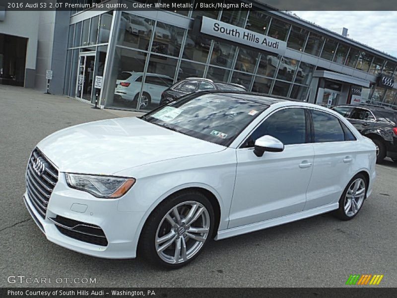 Glacier White Metallic / Black/Magma Red 2016 Audi S3 2.0T Premium Plus quattro