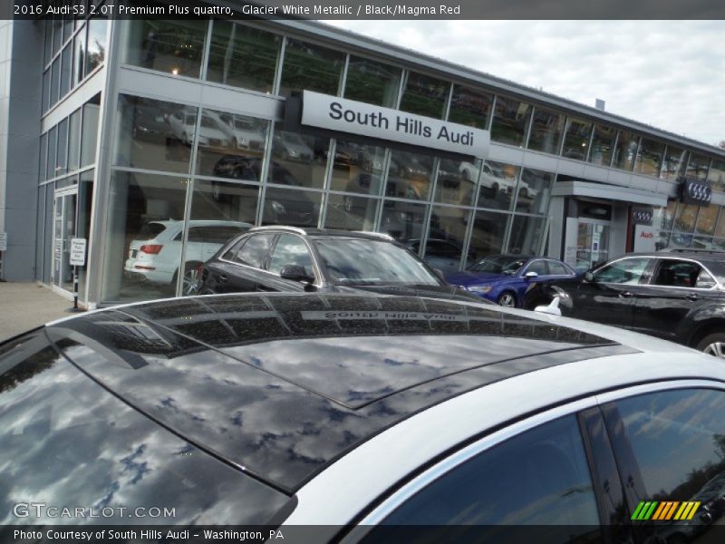 Glacier White Metallic / Black/Magma Red 2016 Audi S3 2.0T Premium Plus quattro