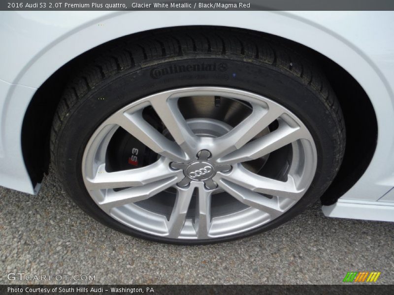 Glacier White Metallic / Black/Magma Red 2016 Audi S3 2.0T Premium Plus quattro