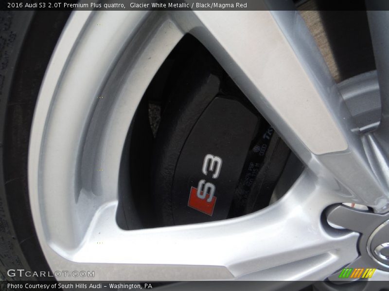 Glacier White Metallic / Black/Magma Red 2016 Audi S3 2.0T Premium Plus quattro