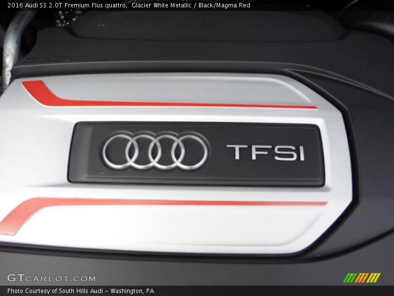 Glacier White Metallic / Black/Magma Red 2016 Audi S3 2.0T Premium Plus quattro