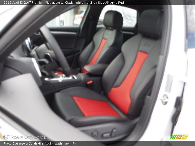 Glacier White Metallic / Black/Magma Red 2016 Audi S3 2.0T Premium Plus quattro