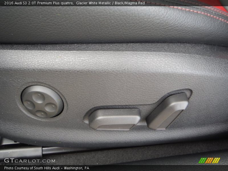 Glacier White Metallic / Black/Magma Red 2016 Audi S3 2.0T Premium Plus quattro