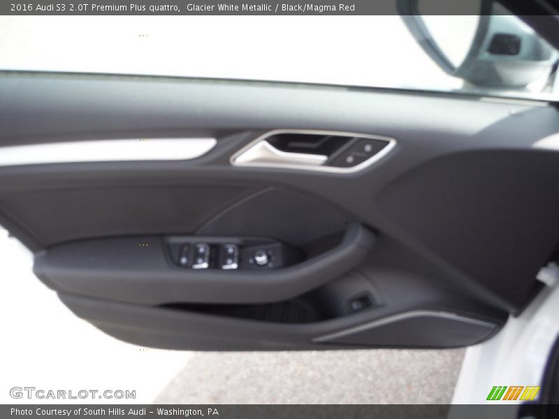 Glacier White Metallic / Black/Magma Red 2016 Audi S3 2.0T Premium Plus quattro