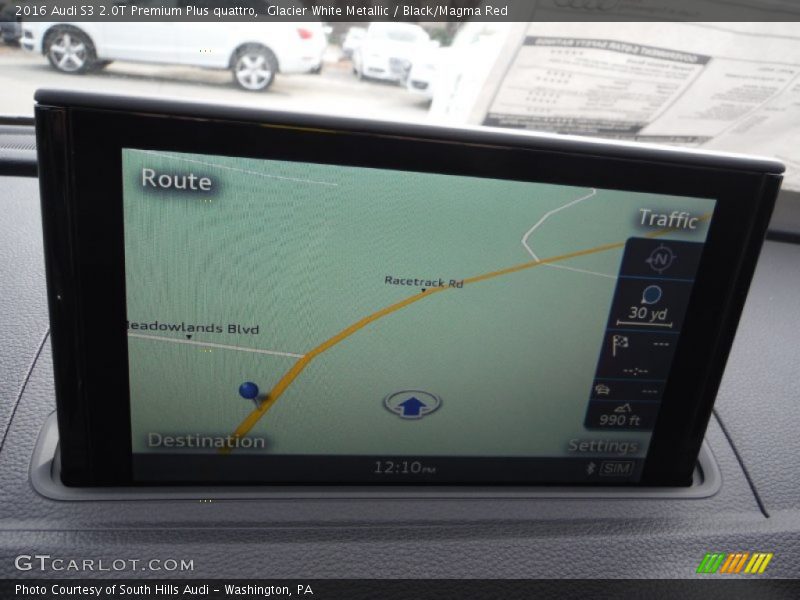 Glacier White Metallic / Black/Magma Red 2016 Audi S3 2.0T Premium Plus quattro