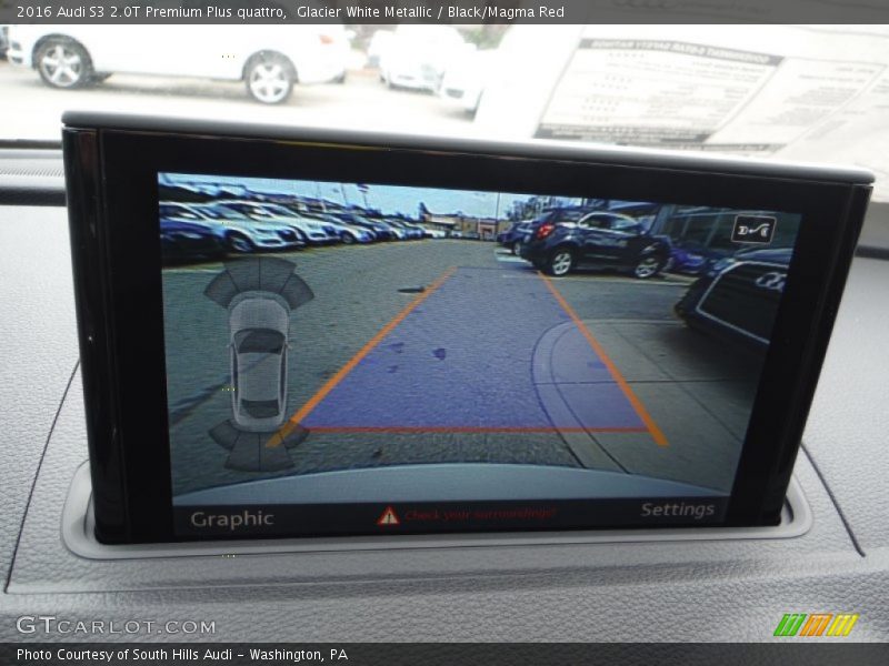 Glacier White Metallic / Black/Magma Red 2016 Audi S3 2.0T Premium Plus quattro