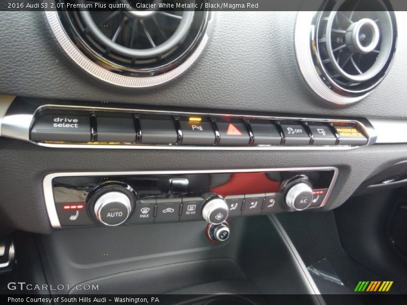 Glacier White Metallic / Black/Magma Red 2016 Audi S3 2.0T Premium Plus quattro