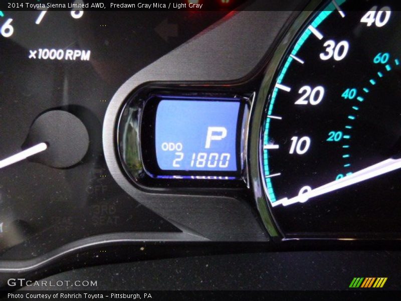 Predawn Gray Mica / Light Gray 2014 Toyota Sienna Limited AWD