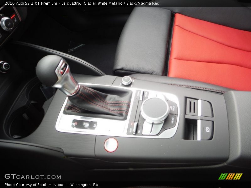 Glacier White Metallic / Black/Magma Red 2016 Audi S3 2.0T Premium Plus quattro