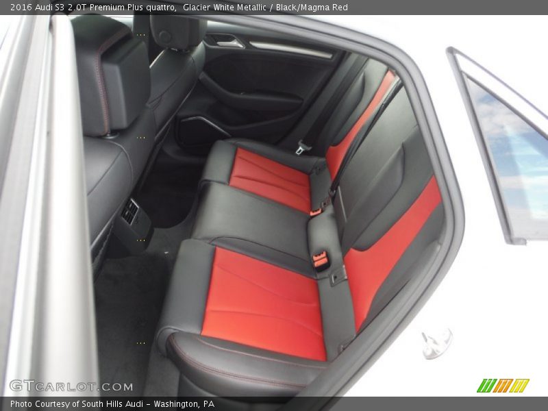 Glacier White Metallic / Black/Magma Red 2016 Audi S3 2.0T Premium Plus quattro
