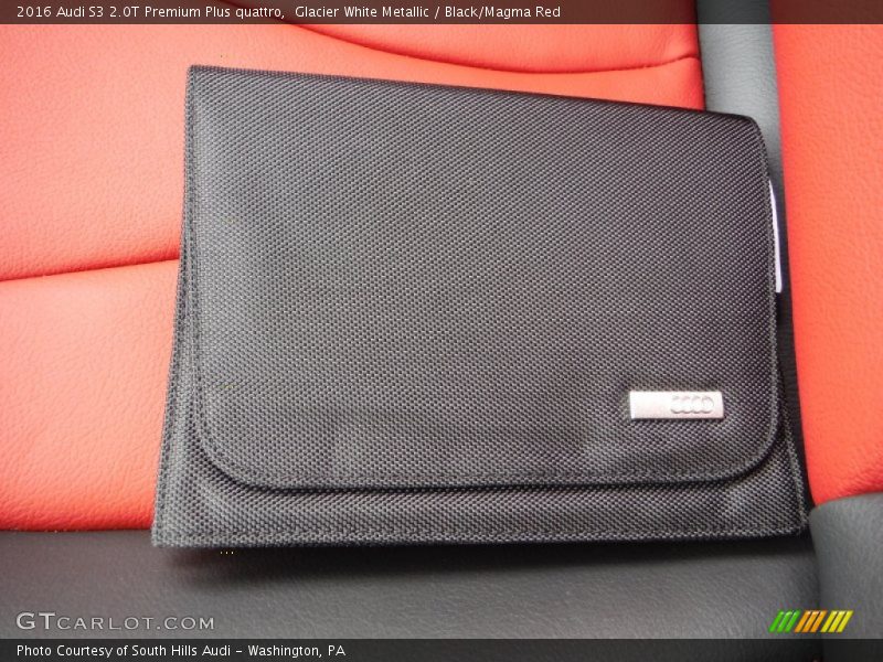 Glacier White Metallic / Black/Magma Red 2016 Audi S3 2.0T Premium Plus quattro