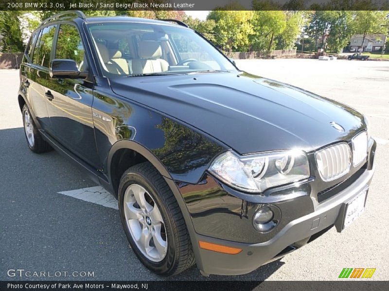 Jet Black / Sand Beige/Black Nevada Leather 2008 BMW X3 3.0si