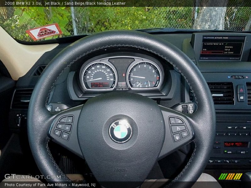 Jet Black / Sand Beige/Black Nevada Leather 2008 BMW X3 3.0si