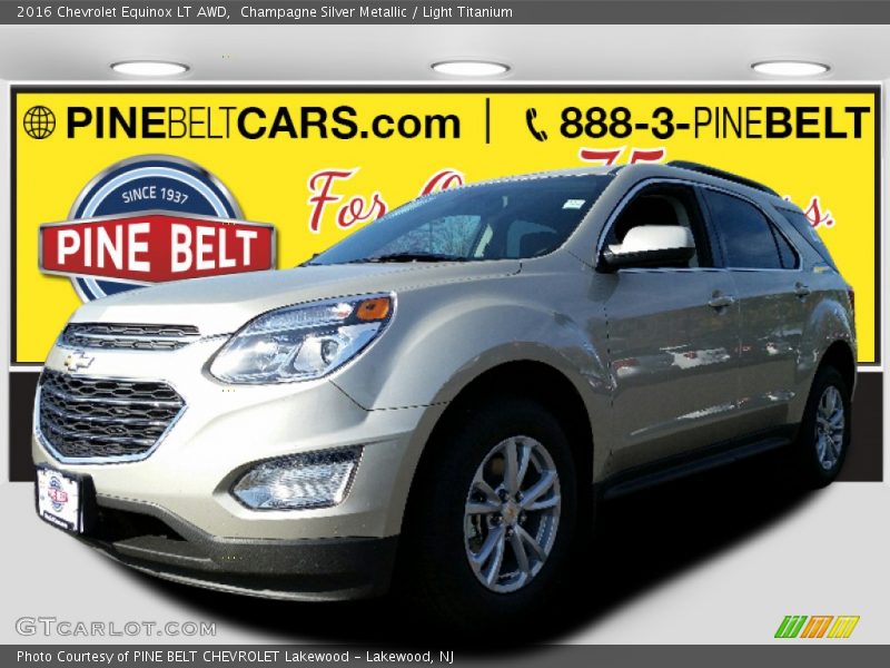 Champagne Silver Metallic / Light Titanium 2016 Chevrolet Equinox LT AWD
