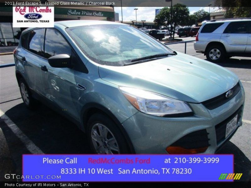 Frosted Glass Metallic / Charcoal Black 2013 Ford Escape S