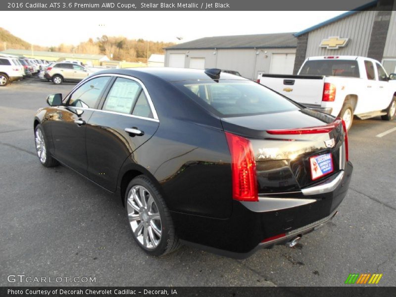 Stellar Black Metallic / Jet Black 2016 Cadillac ATS 3.6 Premium AWD Coupe