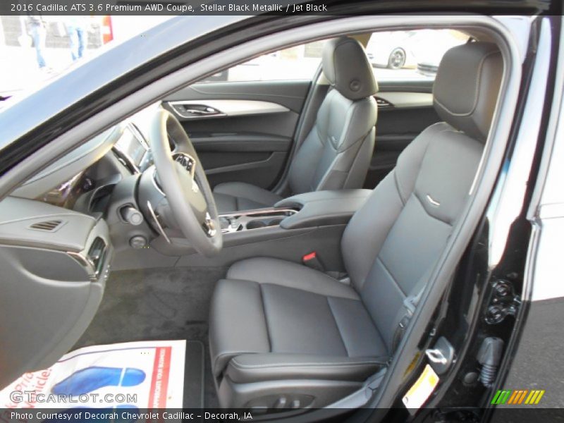 Stellar Black Metallic / Jet Black 2016 Cadillac ATS 3.6 Premium AWD Coupe