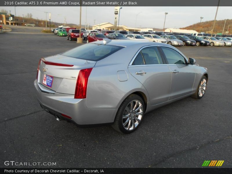 Radiant Silver Metallic / Jet Black 2016 Cadillac ATS 3.6 Premium AWD Coupe
