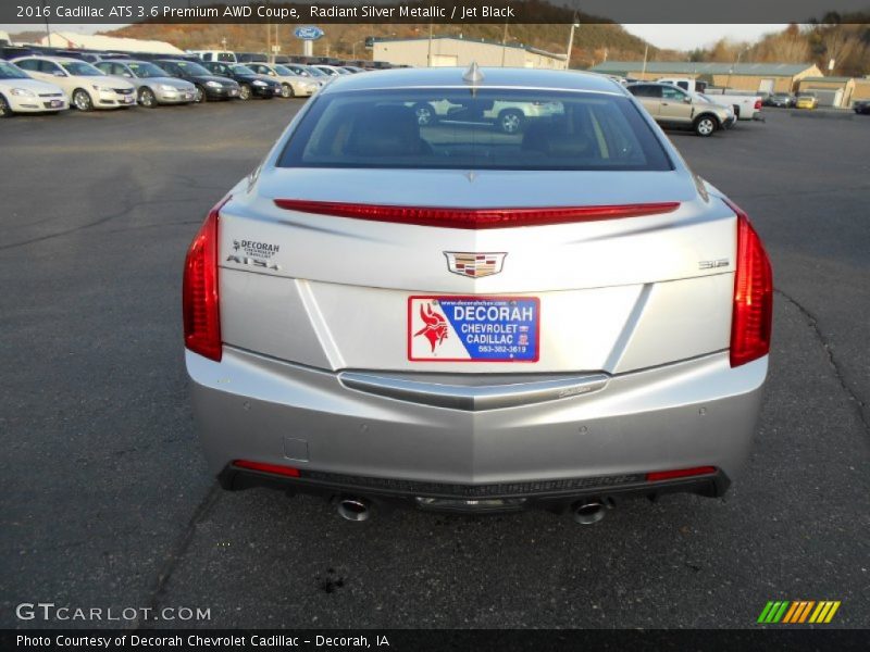 Radiant Silver Metallic / Jet Black 2016 Cadillac ATS 3.6 Premium AWD Coupe