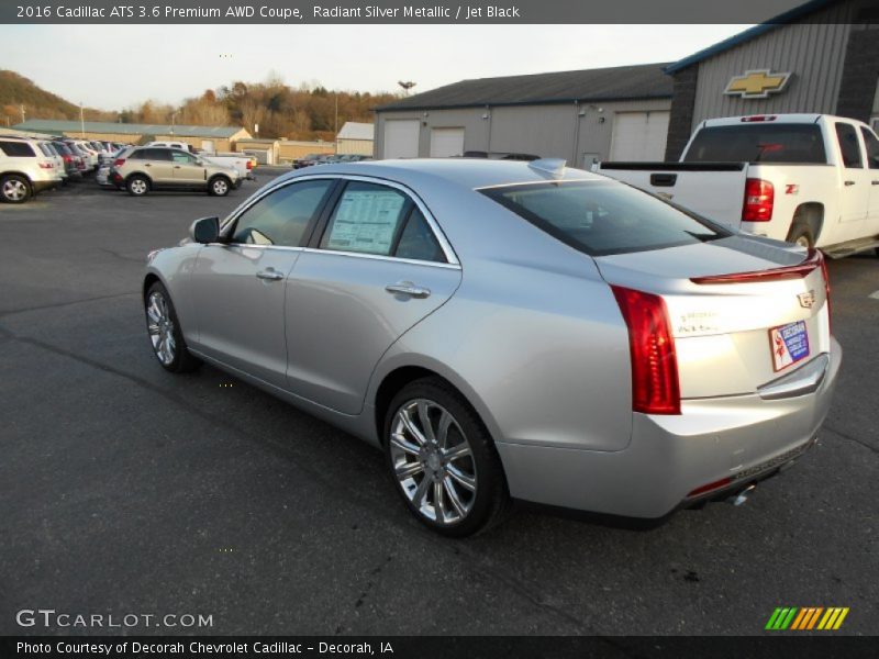 Radiant Silver Metallic / Jet Black 2016 Cadillac ATS 3.6 Premium AWD Coupe