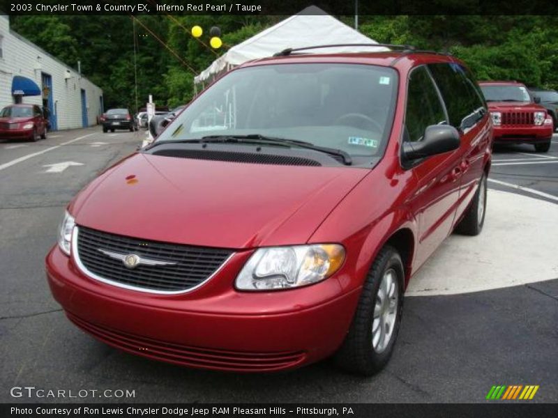 Inferno Red Pearl / Taupe 2003 Chrysler Town & Country EX