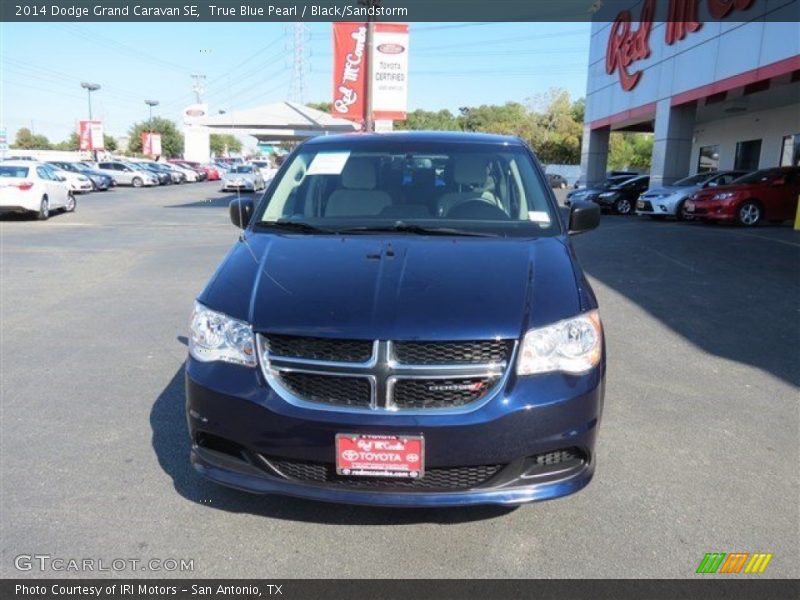 True Blue Pearl / Black/Sandstorm 2014 Dodge Grand Caravan SE