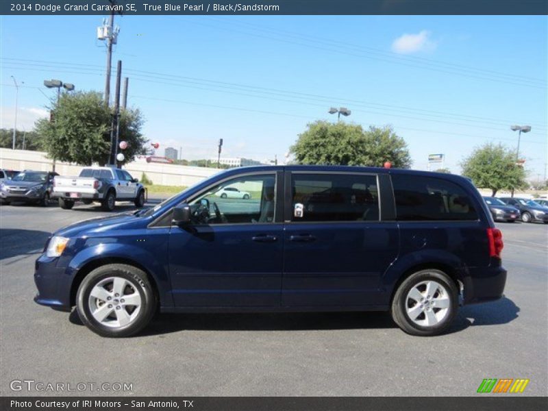 True Blue Pearl / Black/Sandstorm 2014 Dodge Grand Caravan SE