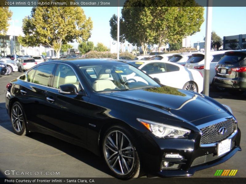 Black Obsidian / Stone 2014 Infiniti Q 50 Hybrid Premium