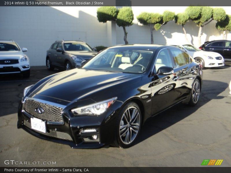 Black Obsidian / Stone 2014 Infiniti Q 50 Hybrid Premium