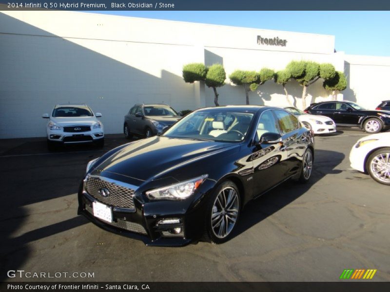 Black Obsidian / Stone 2014 Infiniti Q 50 Hybrid Premium