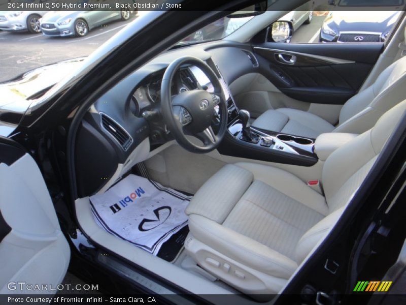 Black Obsidian / Stone 2014 Infiniti Q 50 Hybrid Premium