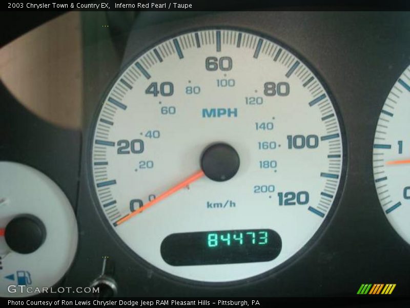 Inferno Red Pearl / Taupe 2003 Chrysler Town & Country EX