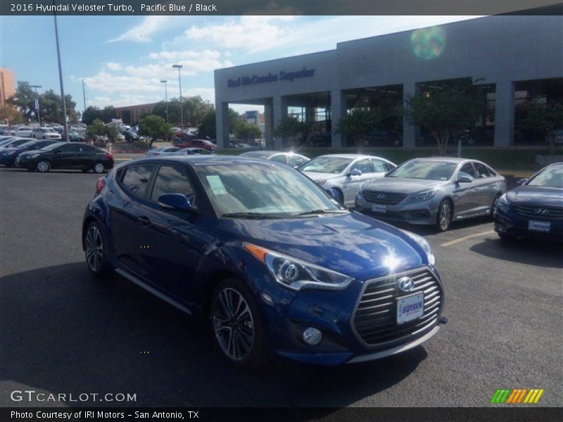 Pacific Blue / Black 2016 Hyundai Veloster Turbo