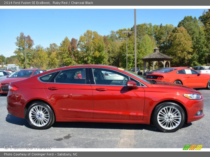 Ruby Red / Charcoal Black 2014 Ford Fusion SE EcoBoost