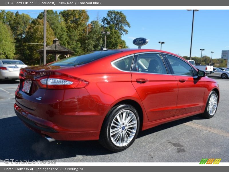 Ruby Red / Charcoal Black 2014 Ford Fusion SE EcoBoost
